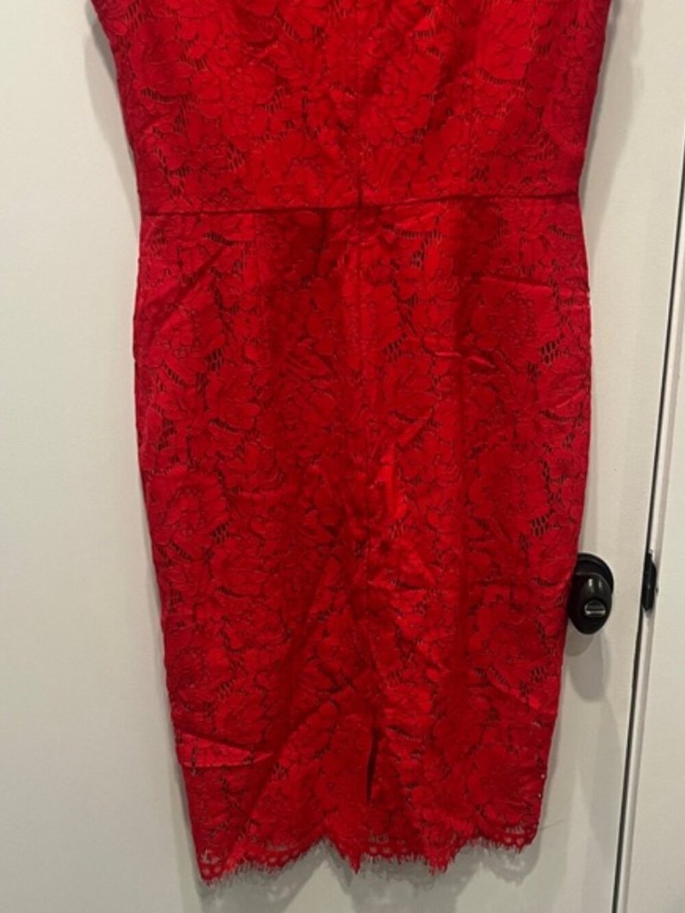 Rachel Zoe Red Lace Midi Dress - Picture 8 of 8